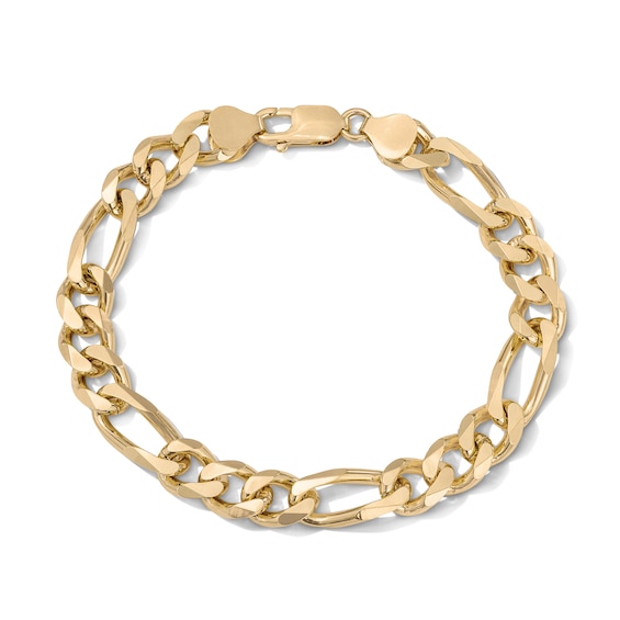 14K Gold Plated 9mm Figaro Chain Bracelet - 8.5"