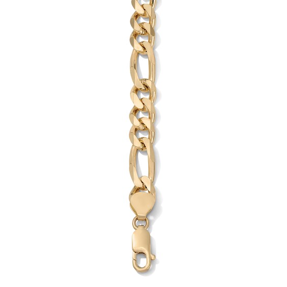 14K Gold Plated 9mm Figaro Chain Bracelet - 8.5"