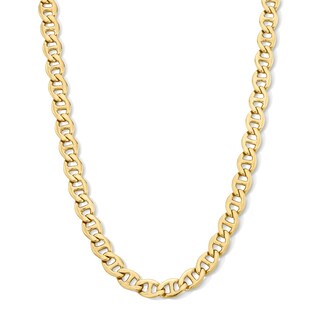 14K Gold Plated Diamond-Cut Mariner Chain - 22"