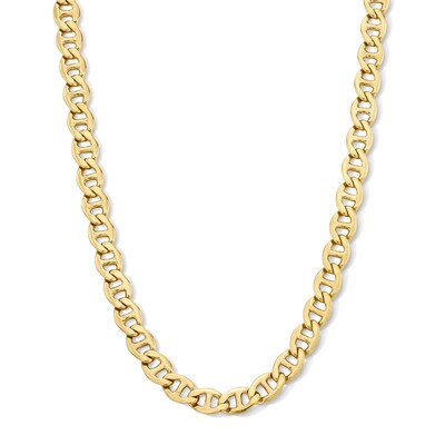 14K Gold Plated Diamond-Cut Mariner Chain - 22"