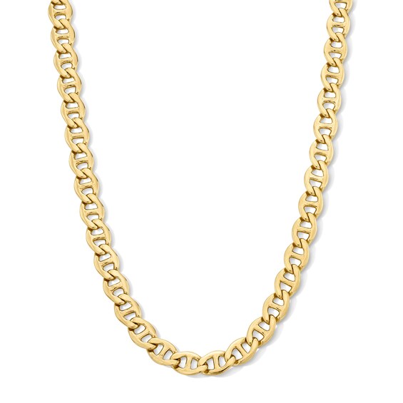 14K Gold Plated Diamond-Cut Mariner Chain - 22"