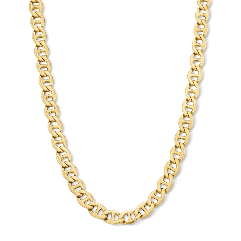 Main Image 1 of 14K Gold Plated Diamond-Cut Mariner Chain - 22"