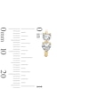 Thumbnail Image 2 of 14K Gold Plated CZ Two-Station Heart Huggie Hoops