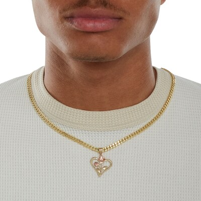 14K Gold Plated Two-Tone Rose Heart Charm