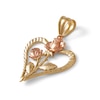 14K Gold Plated Two-Tone Rose Heart Charm
