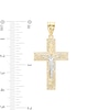 14K Gold Plated Two-Tone Diamond-Cut Crucifix Charm
