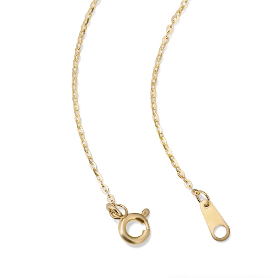 14K Gold Plated CZ Pavé Open Heart Necklace - 16" + 2"