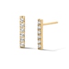Thumbnail Image 1 of 14K Gold Plated CZ Pavé Bar Studs