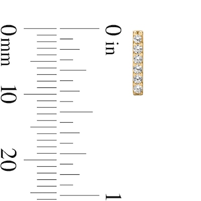 14K Gold Plated CZ Pavé Bar Studs