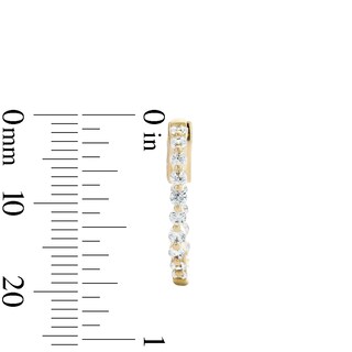 14K Gold Plated 20mm CZ In and Out Hoops