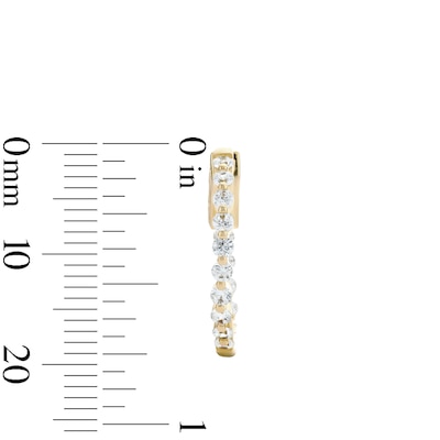 14K Gold Plated 20mm CZ In and Out Hoops