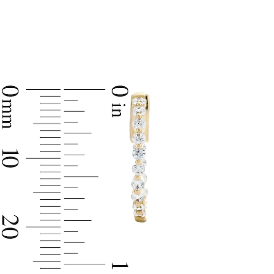 14K Gold Plated 20mm CZ In and Out Hoops