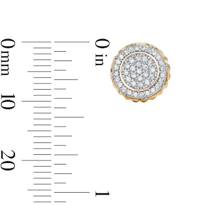 14K Gold Plated CZ Pavé Crown Studs