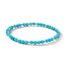 Thumbnail Image 1 of 18K Gold Plated Dyed Blue Howlite Faceted Bead Stretch Bracelet - 7"