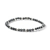 Thumbnail Image 1 of 18K Gold Plated Faceted Black Chalcedony Beaded Stretch Bracelet - 7"