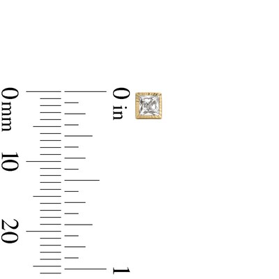 14K Gold Plated CZ Multi-Shape Stolitaire Bezel Stud Set