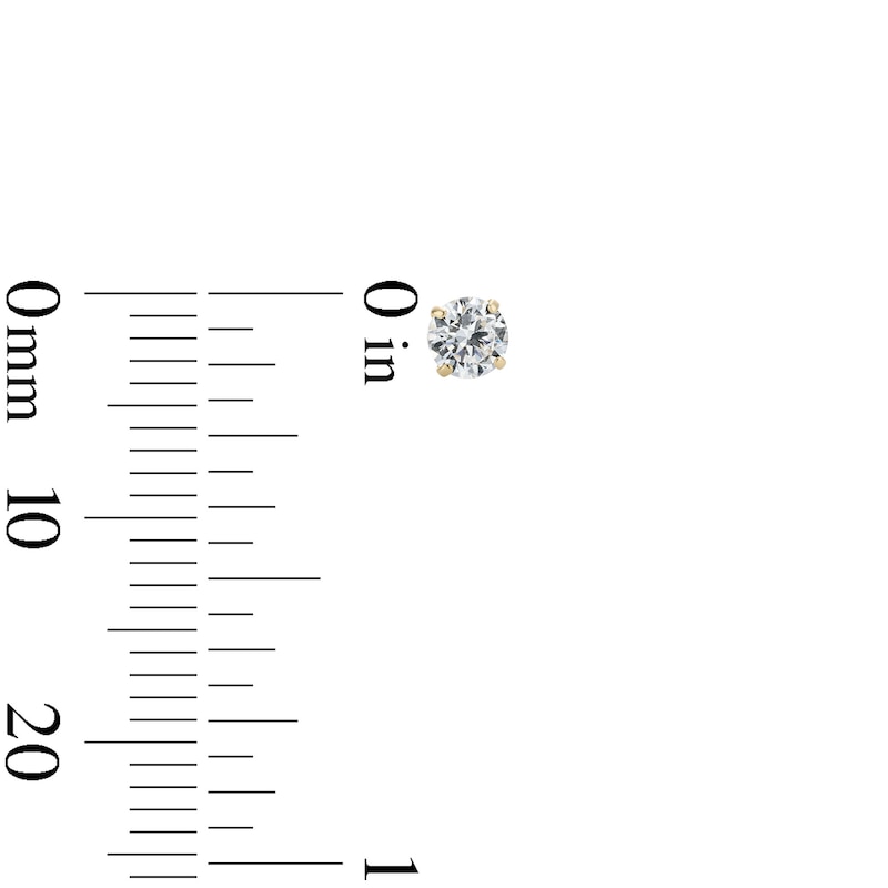 Main Image 3 of 14K Gold Plated CZ Round Stud and Diamond-Cut Huggie Hoop Set