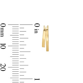 14K Gold Plated High Polish Double Hoop Huggies