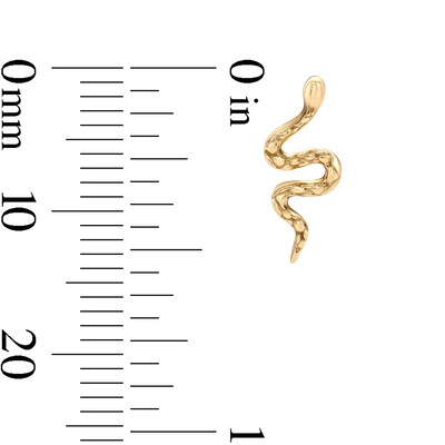 14K Gold Plated Textured Snake Studs