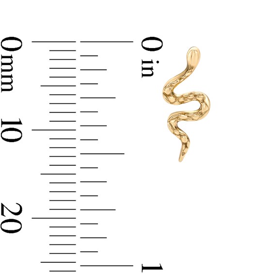 14K Gold Plated Textured Snake Studs