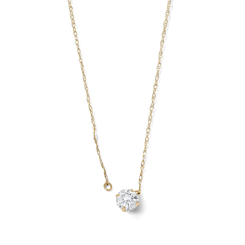 14K Gold Plated CZ Solitaire Studs and Necklace Set