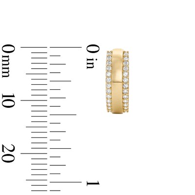 14K Gold Plated CZ Border Huggie Hoops