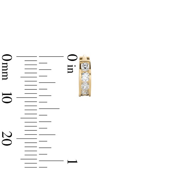14K Gold Plated CZ Round Channel Huggie Hoops