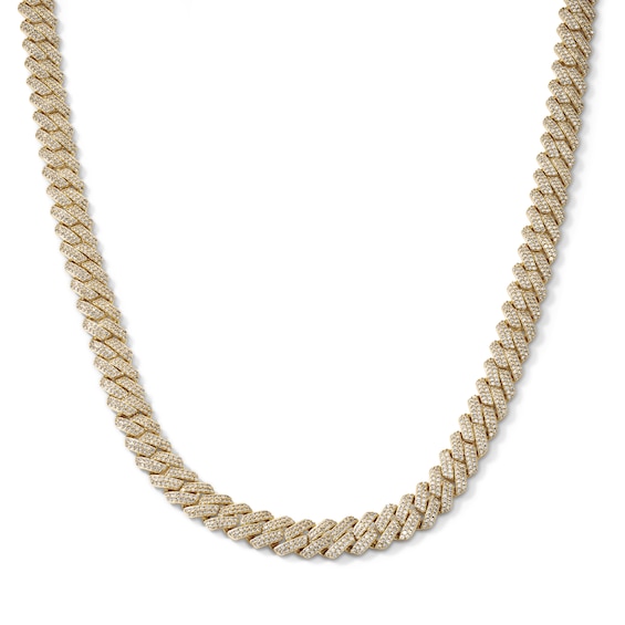 14K Gold Plated 8mm CZ Pavé Curb Chain - 22"