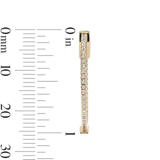 14K Gold Plated 25mm CZ In-and-Out Hoops
