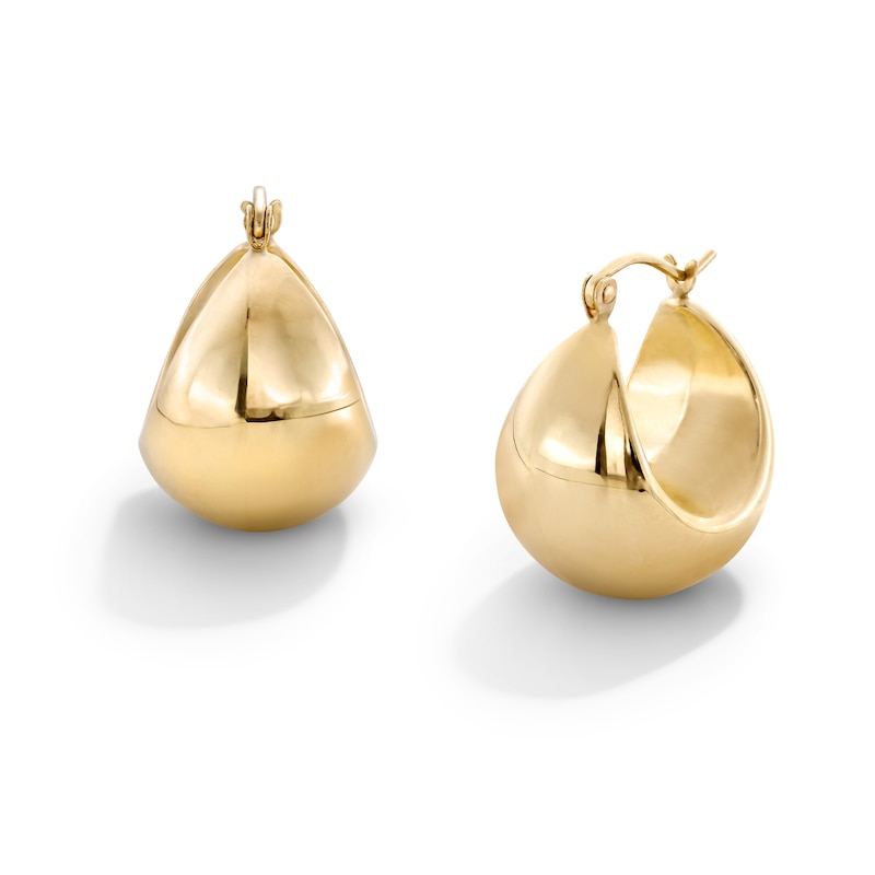 Main Image 1 of 14K Gold Plated High Polish Hollow Puff Hoops