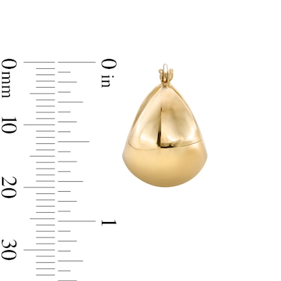 14K Gold Plated High Polish Hollow Puff Hoops