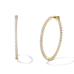 14K Gold Plated 40mm CZ Inside-Out Hoops