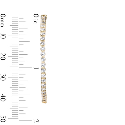 14K Gold Plated 40mm CZ Inside-Out Hoops