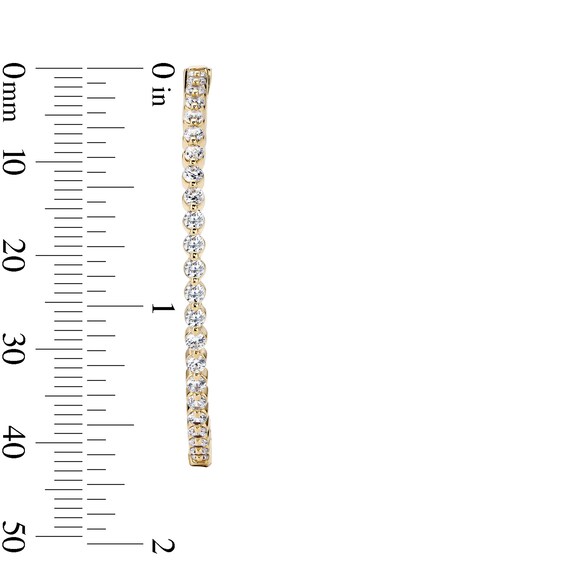 14K Gold Plated 40mm CZ Inside-Out Hoops