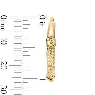 14K Gold Plated Hollow 25mm Diamond-Cut Textured Hoops