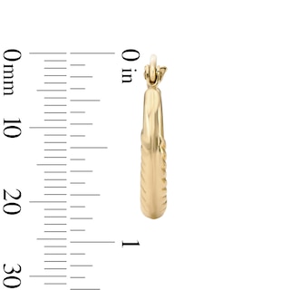 14K Gold Plated 17mm Ribbed Hoops