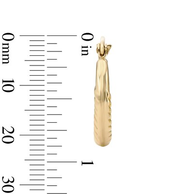 14K Gold Plated 17mm Ribbed Hoops