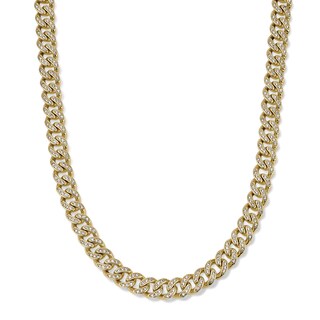 14K Gold Plated 7mm CZ Cuban Curb Chain - 22"