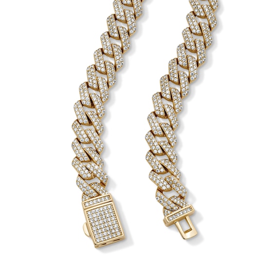 14K Gold Plated 9mm CZ Pavé Curb Chain - 22"