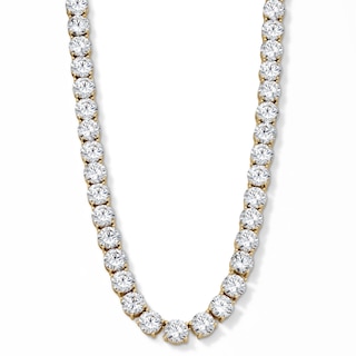 14K Gold Plated 8mm CZ Tennis Necklace - 22"