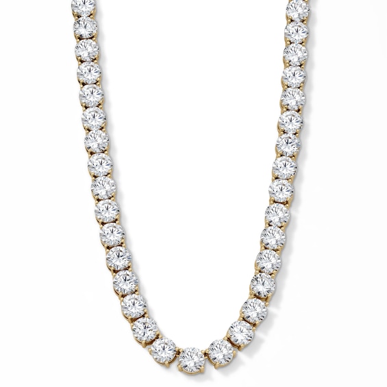 14K Gold Plated 8mm CZ Tennis Necklace - 22"