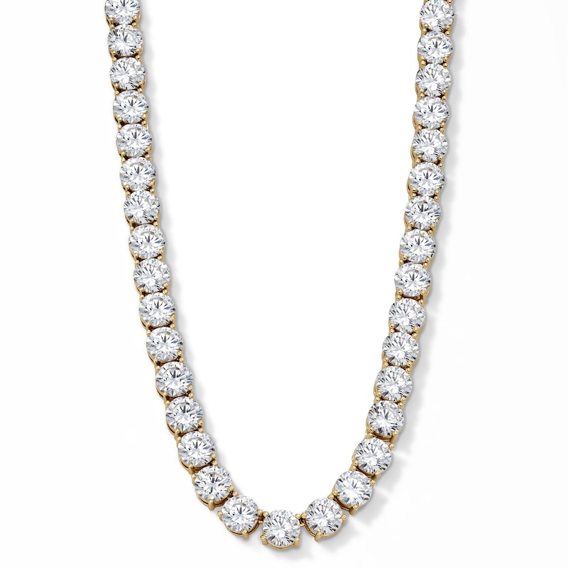 14K Gold Plated 8mm CZ Tennis Necklace - 22"
