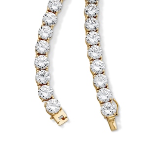 14K Gold Plated 8mm CZ Tennis Necklace - 22"