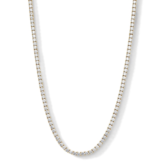 14K Gold Plated 4mm CZ Tennis Necklace - 18"