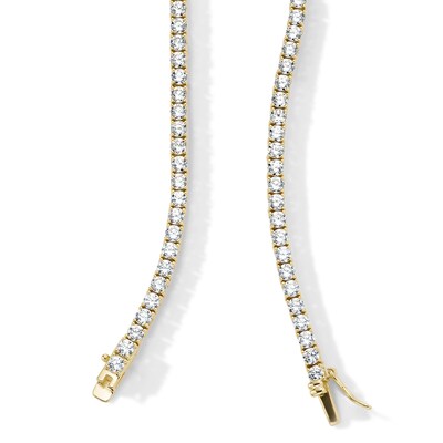 14K Gold Plated 4mm CZ Tennis Necklace - 18"