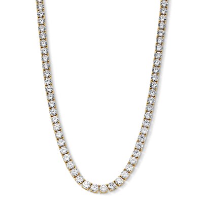 14K Gold Plated 5mm CZ Tennis Necklace - 22"