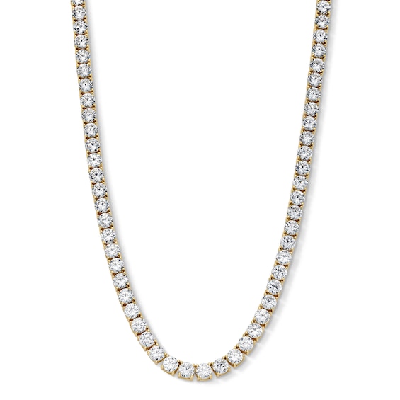 14K Gold Plated 5mm CZ Tennis Necklace - 22"