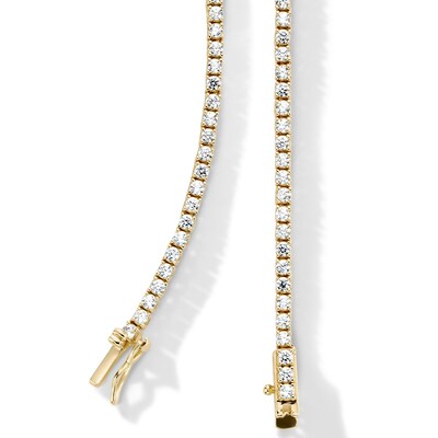 14K Gold Plated 2mm CZ Tennis Necklace - 18"