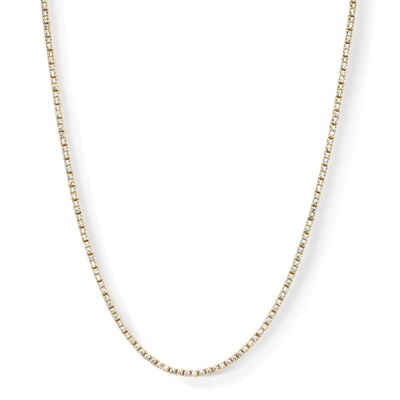14K Gold Plated 1.5mm CZ Tennis Necklace - 18"