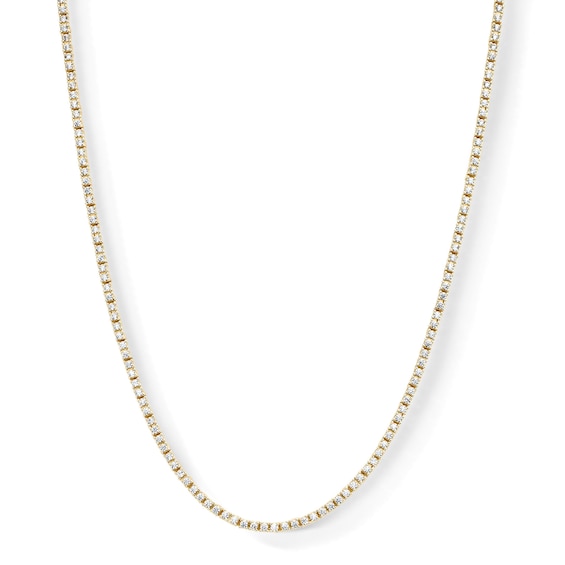 14K Gold Plated 1.5mm CZ Tennis Necklace - 18"